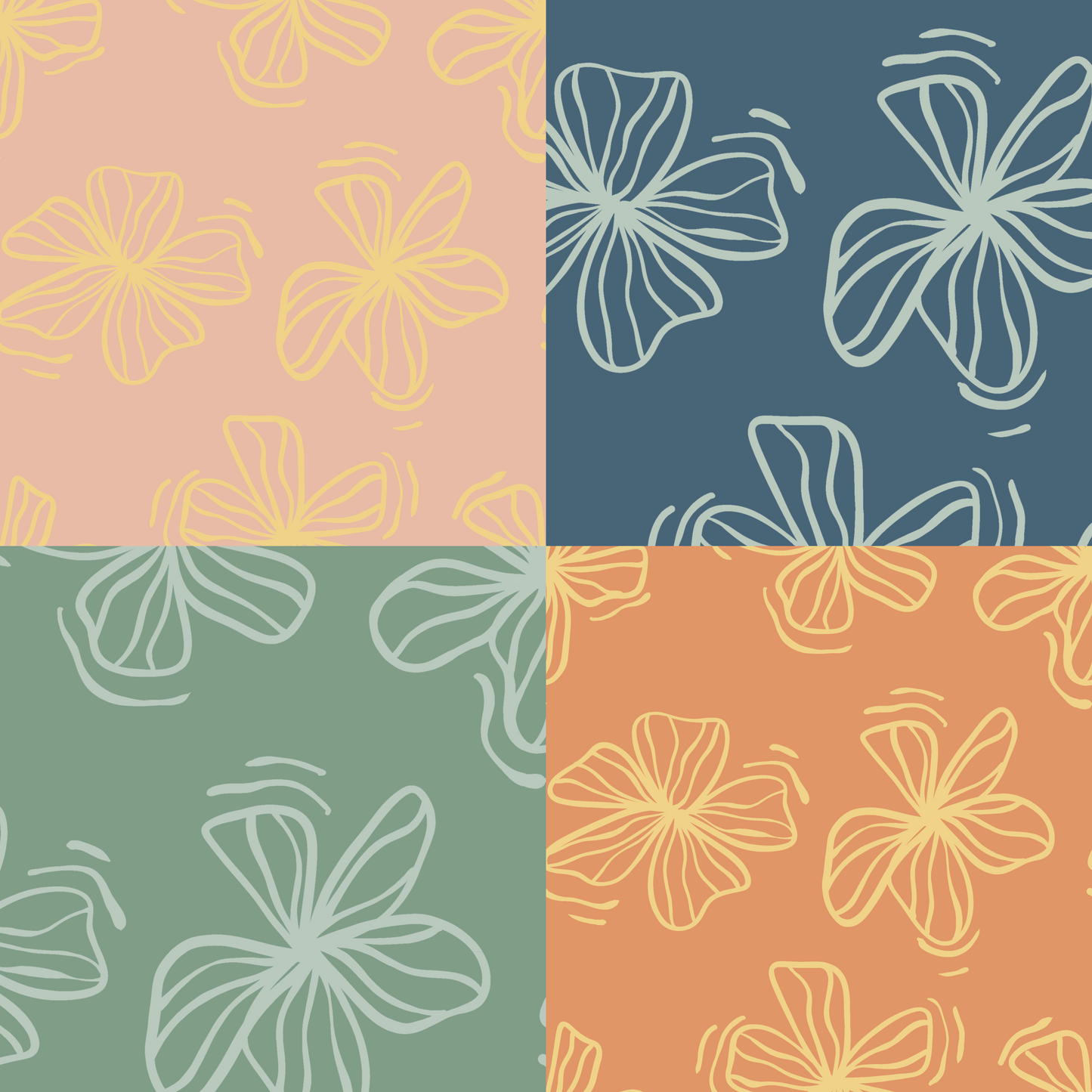 Plumeria Tide Repeat Surface Pattern