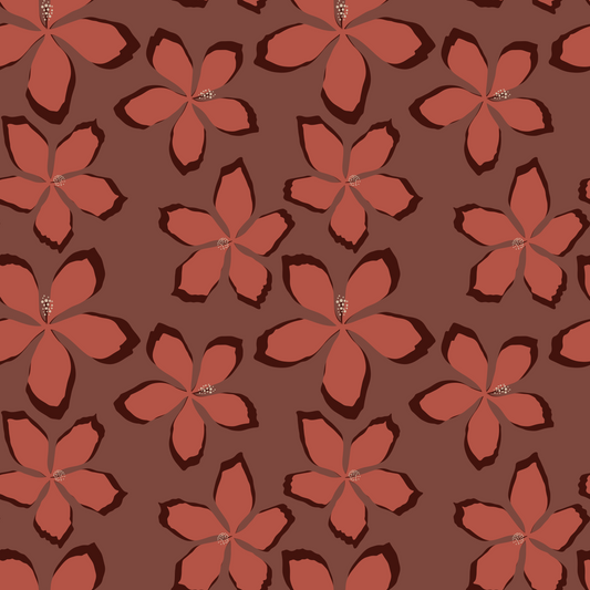 Scarlet Hibiscus Repeat Surface Pattern