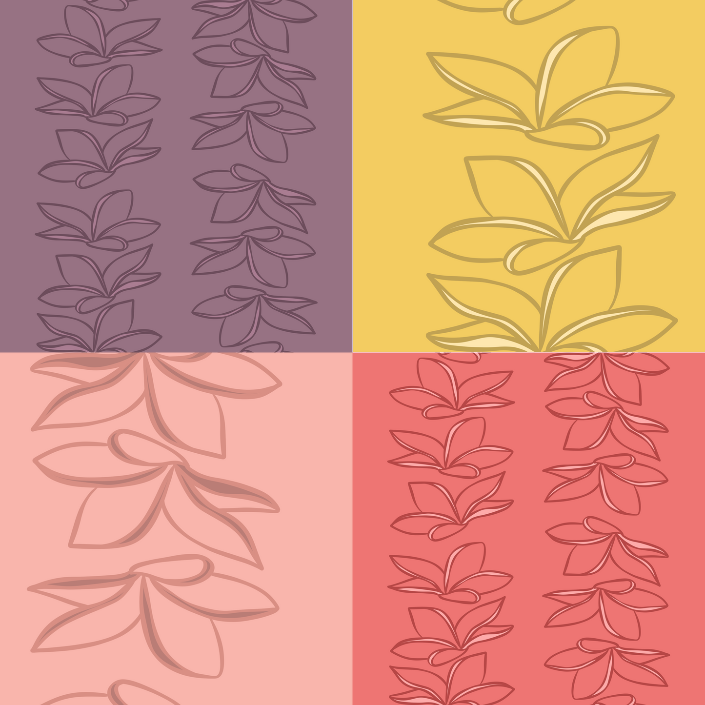 Falling Plumerias Repeat Surface Pattern
