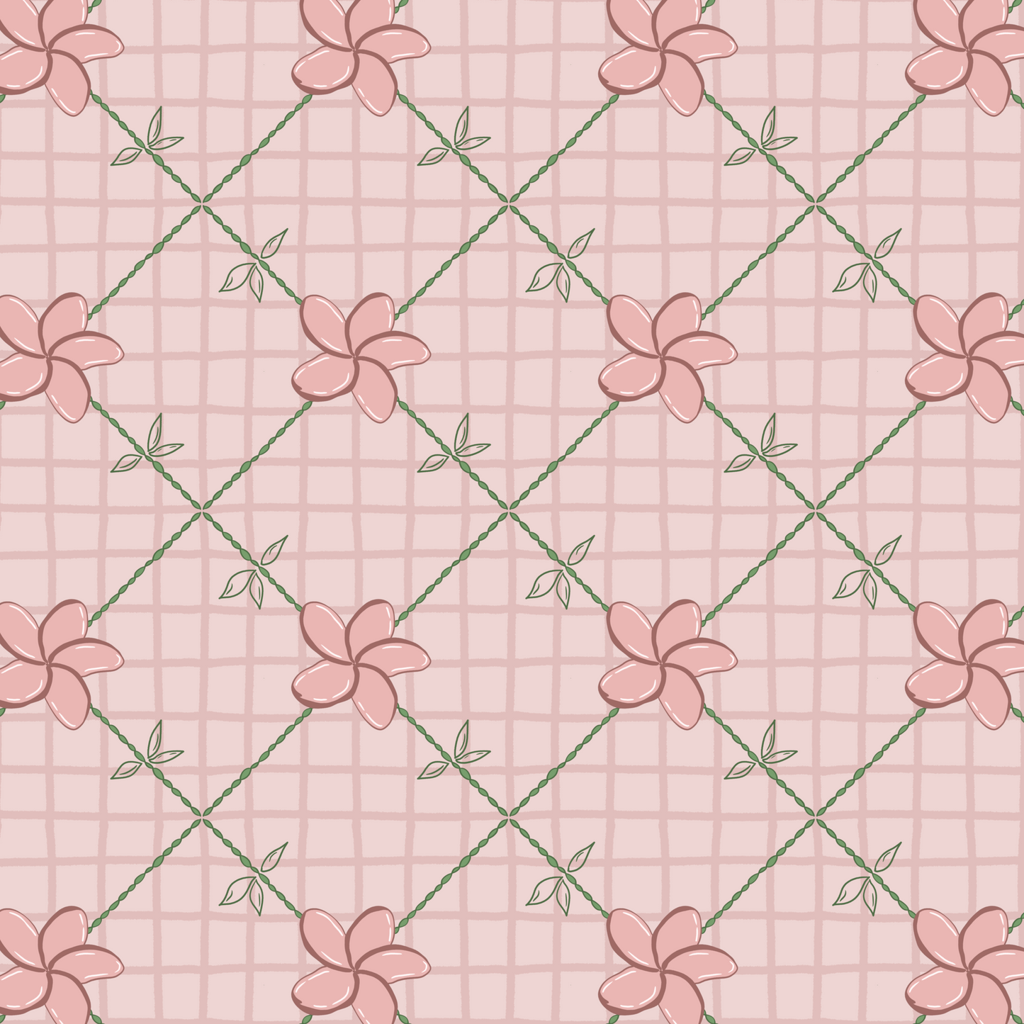 Plumeria Line Repeat Surface Pattern