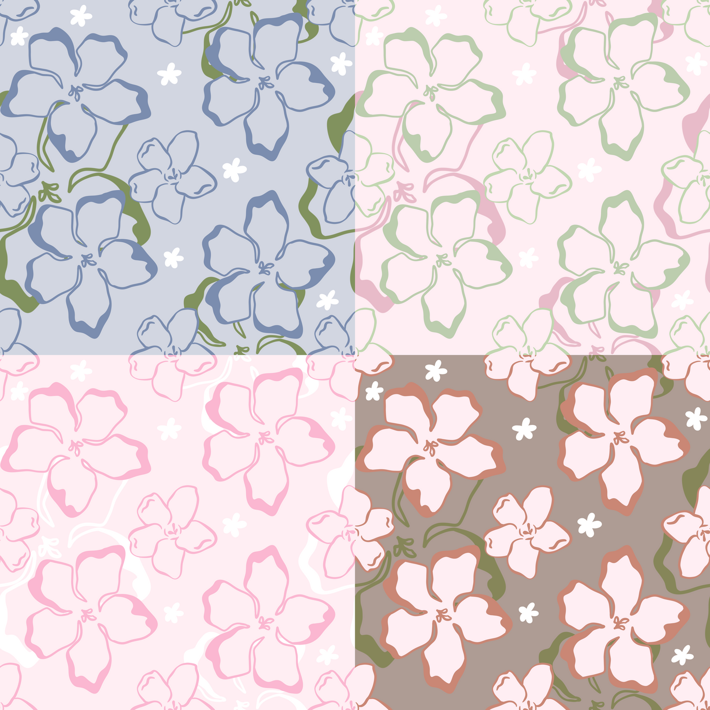 Spring Puakenikeni Repeat Surface Pattern