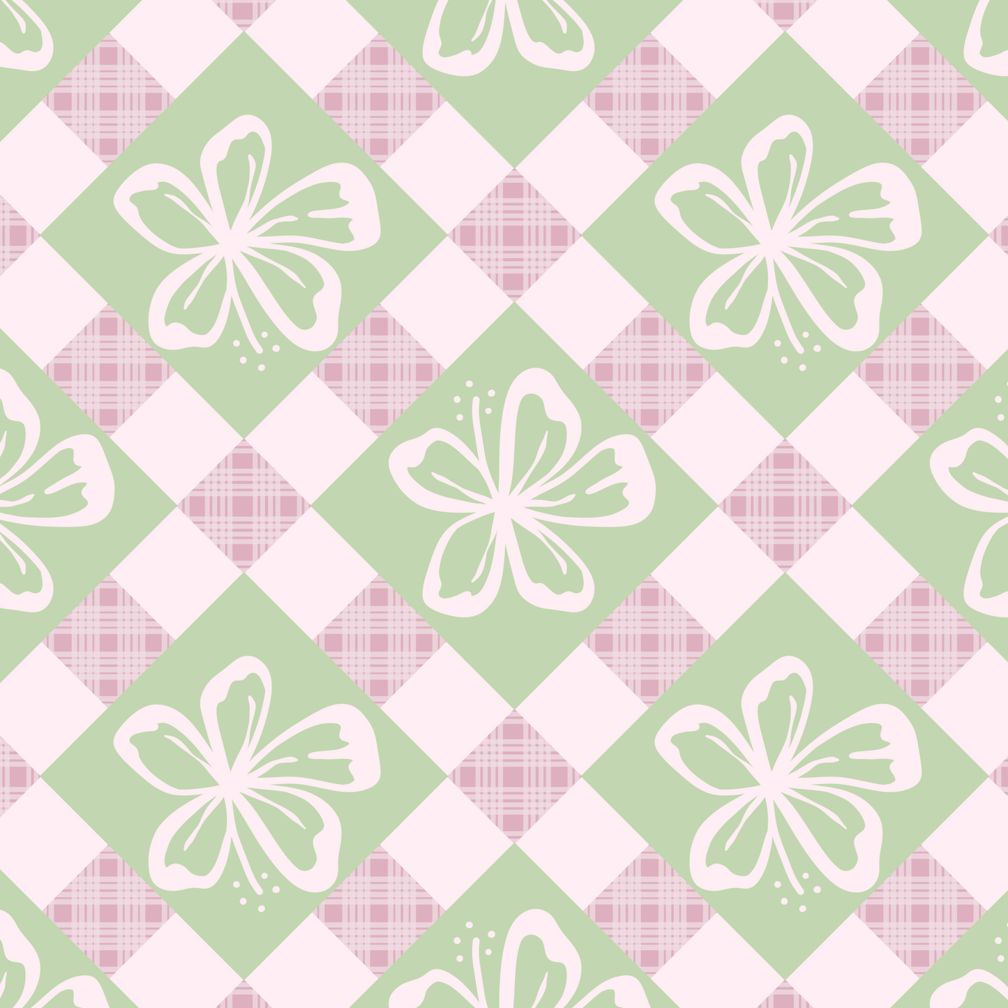 Quirky Hibiscus Repeat Surface Pattern