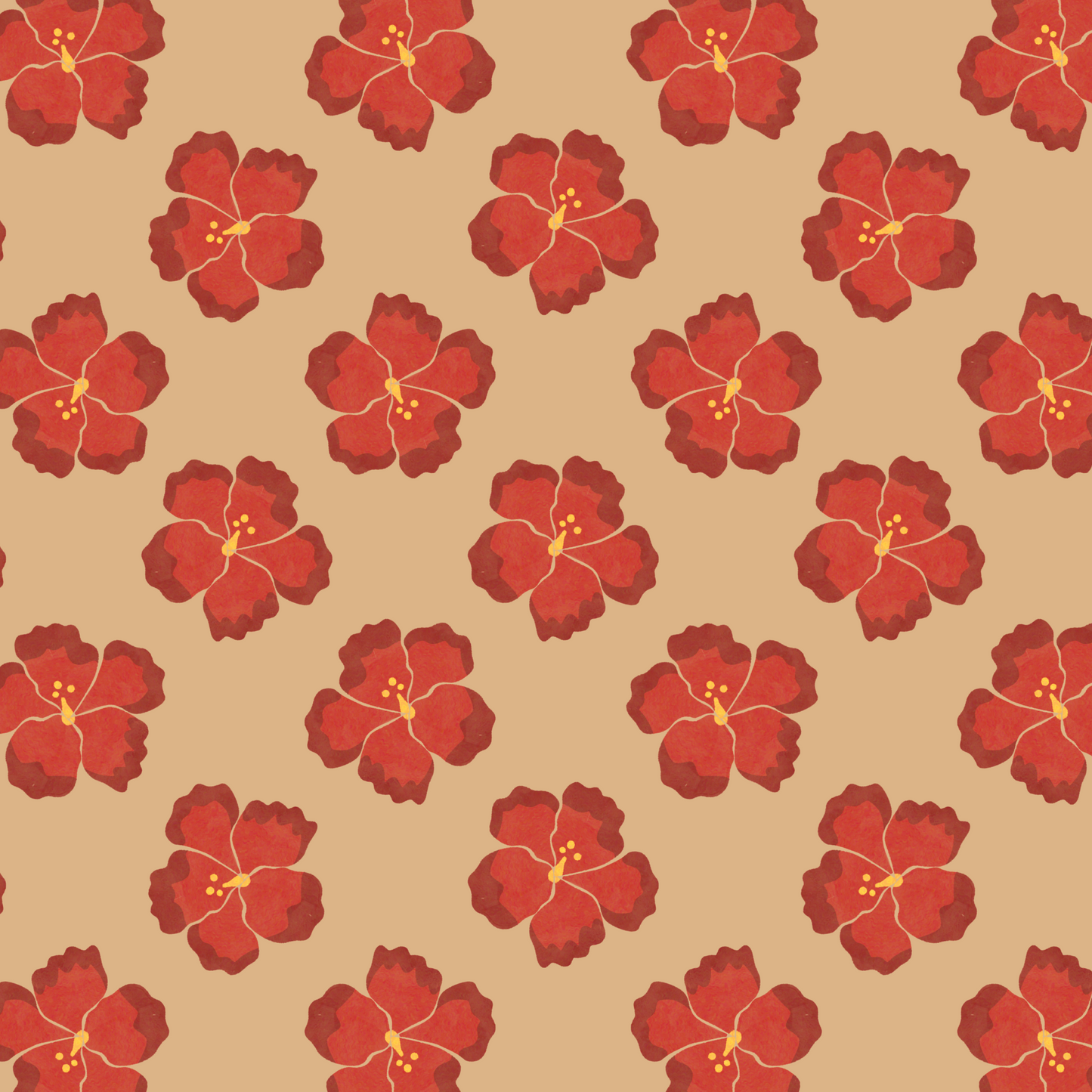 Hibiscus Spring Repeat Surface Pattern