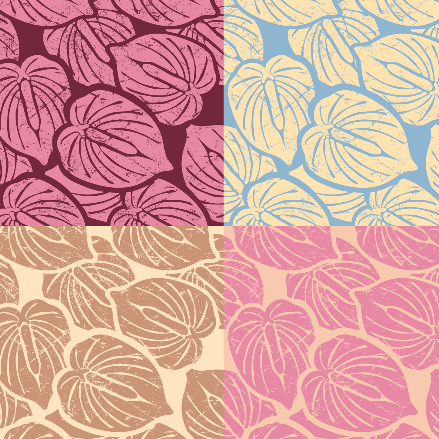 Vintage Anthurium Repeat Surface Pattern