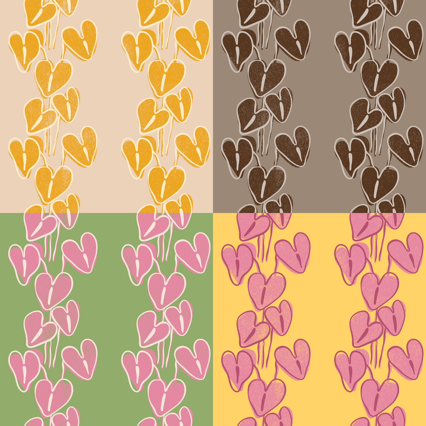 Anthurium Bouquet Repeat Surface Pattern