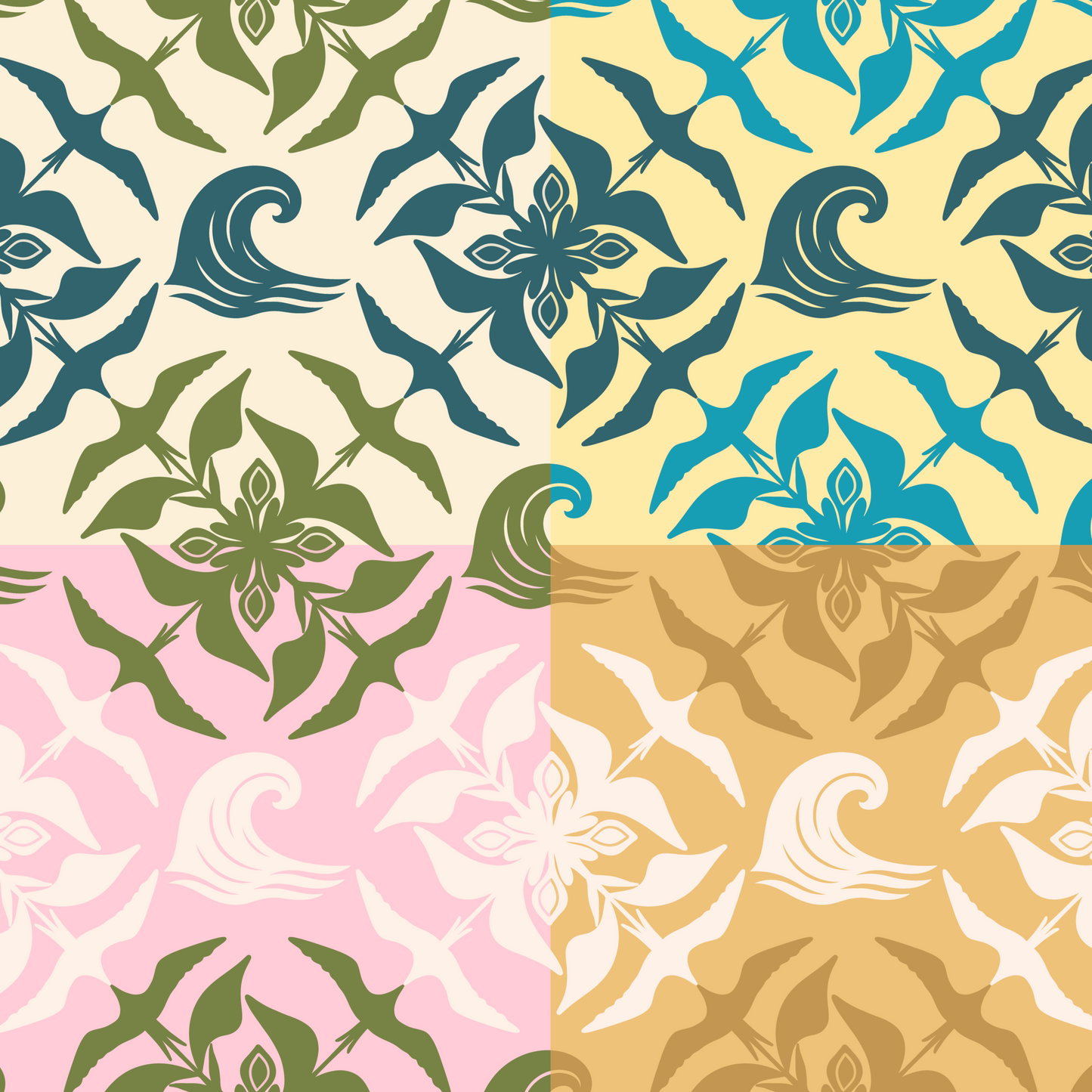 Iwa Bird Quilt Repeat Surface Pattern