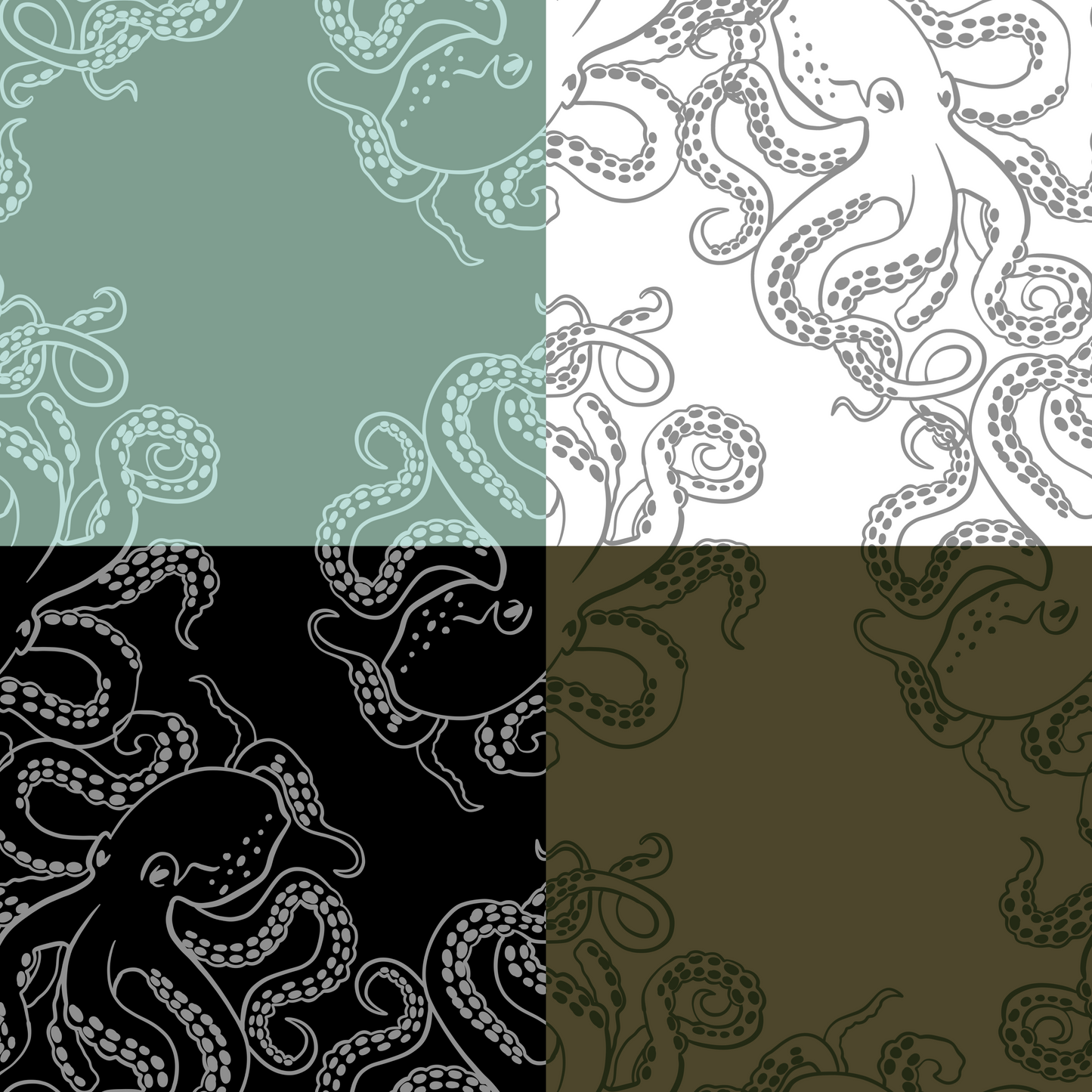 Octopus Cameo Repeat Surface Pattern