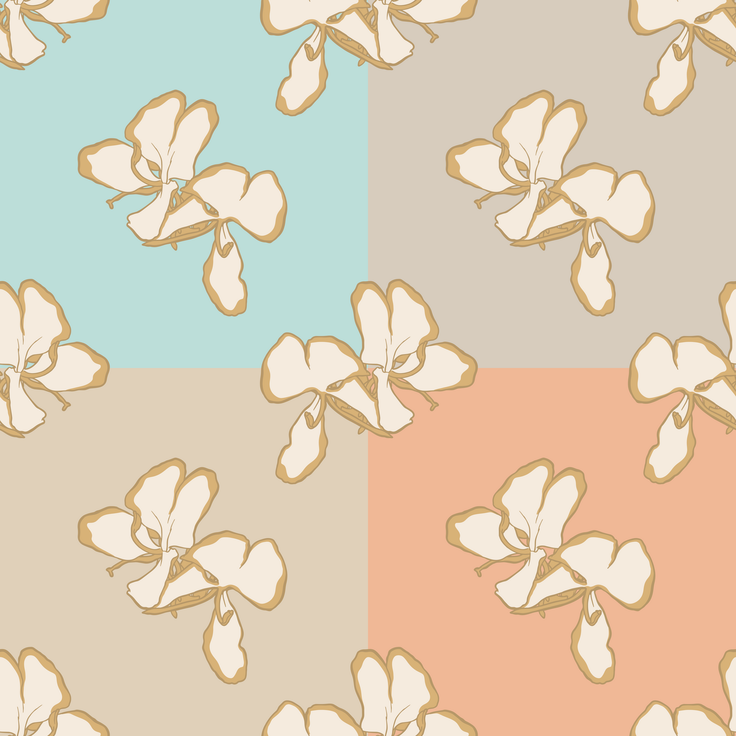 Summer Butterfly Ginger Repeat Surface Pattern