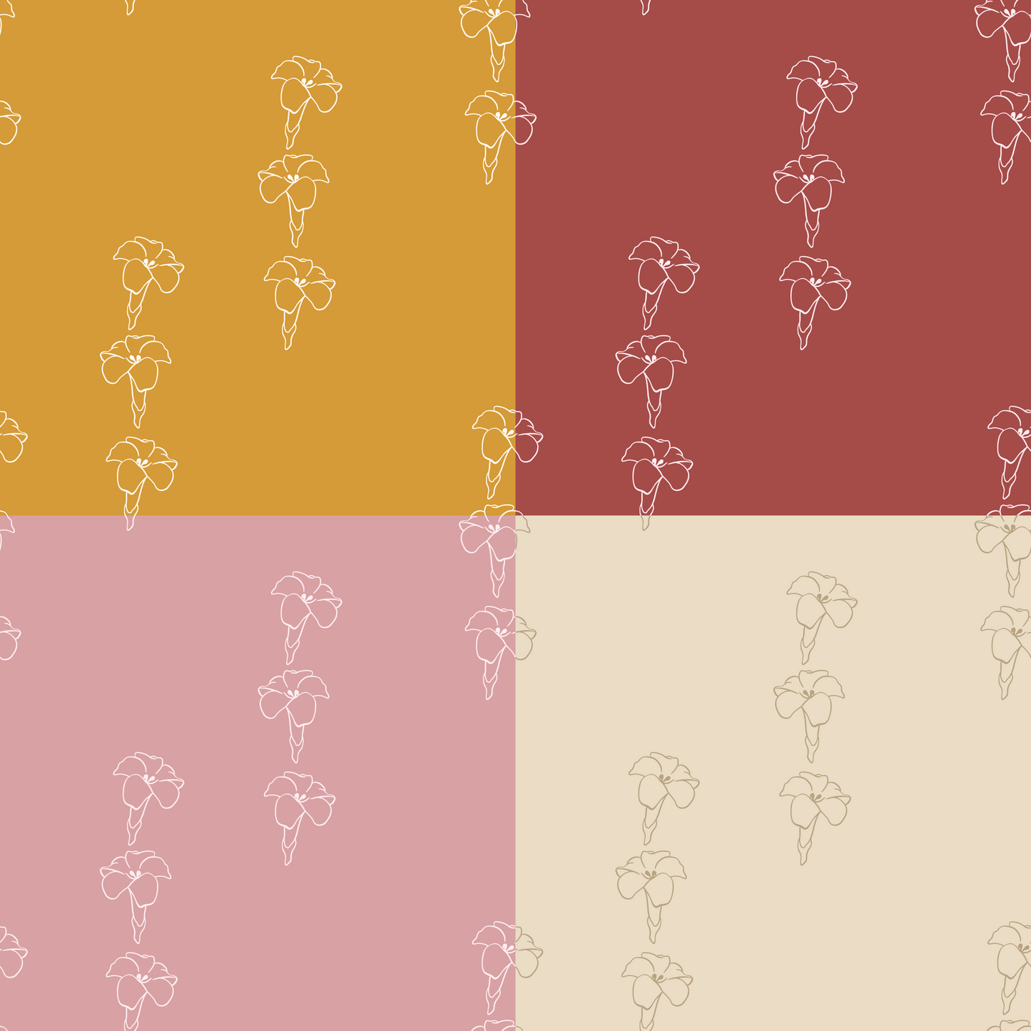Minimal Trio Puakenikeni Repeat Surface Pattern