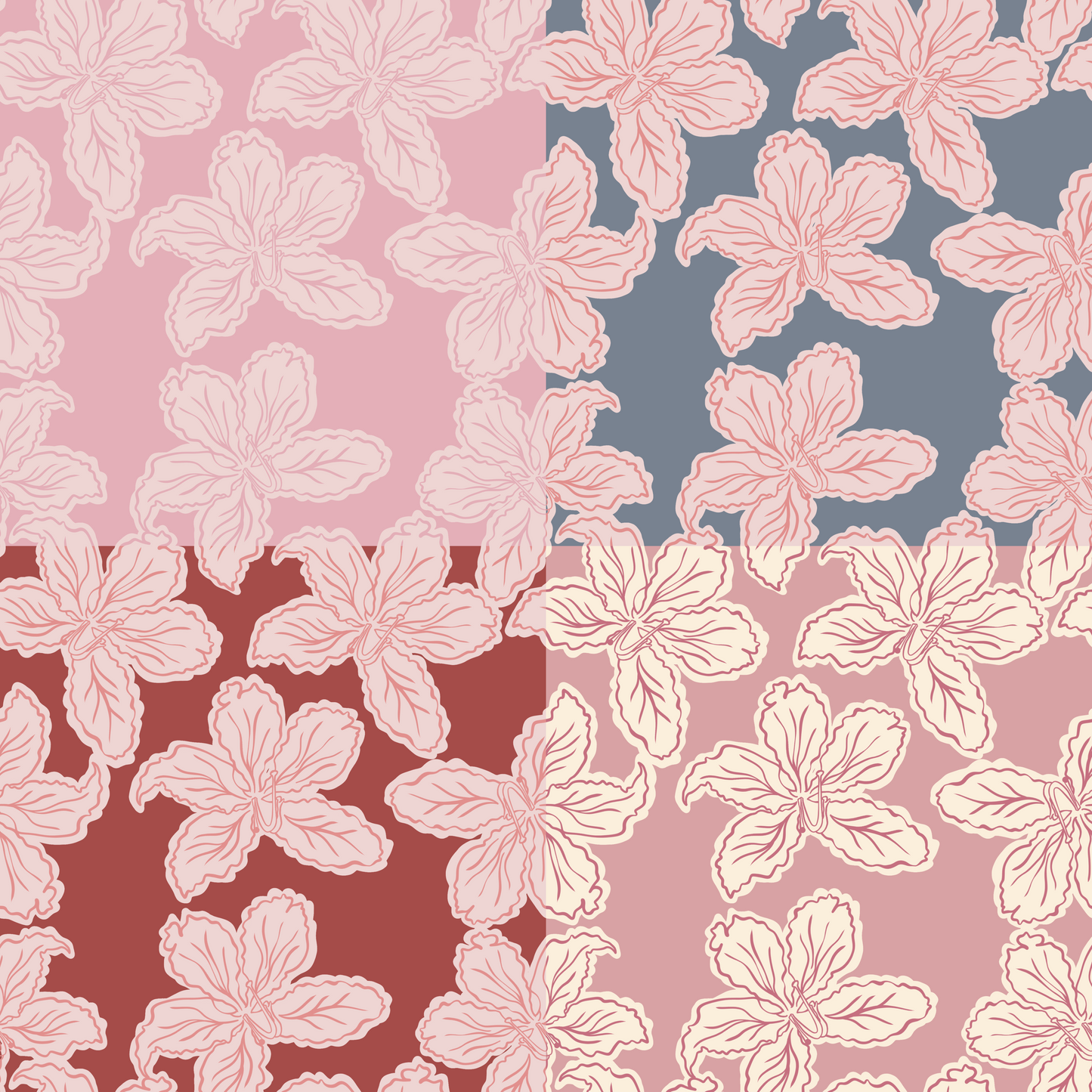 Linear Hong Kong Orchid Repeat Surface Pattern