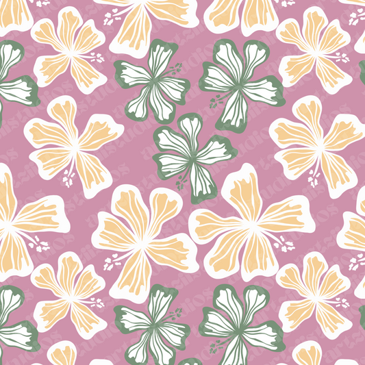 Summer Hibiscus Repeat Surface Pattern