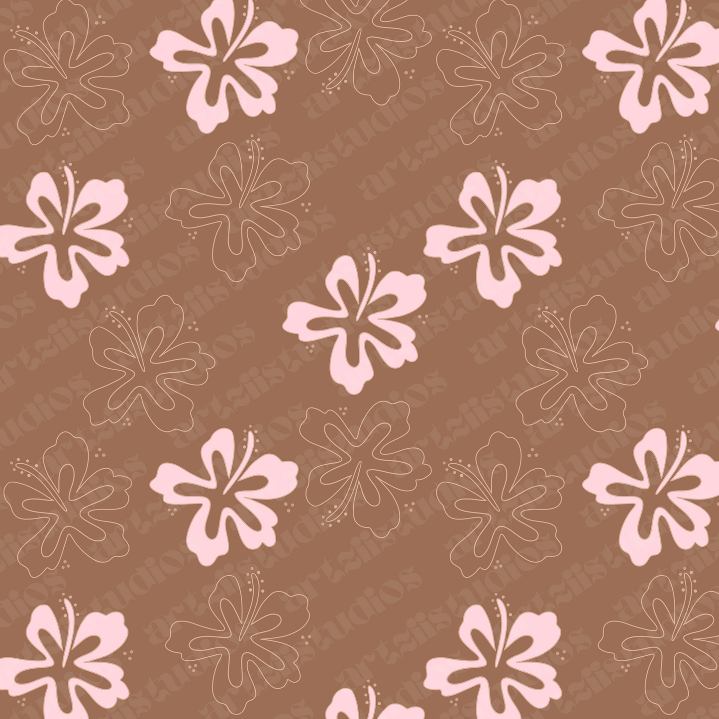 Abstract Hibiscus Repeat Surface Pattern