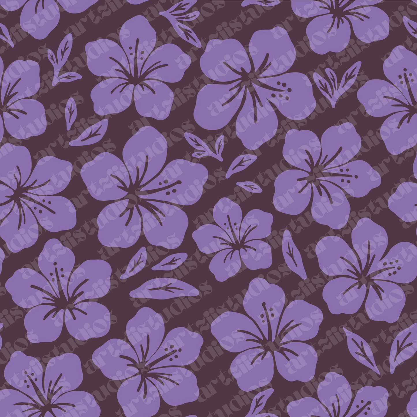 Hibiscus Frenzy Surface Pattern