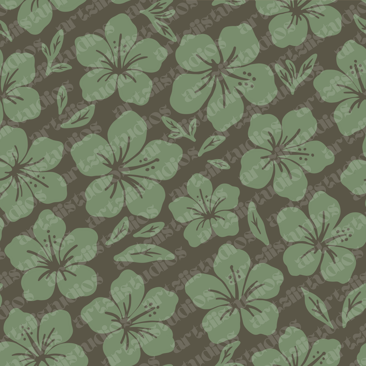 Hibiscus Frenzy Surface Pattern