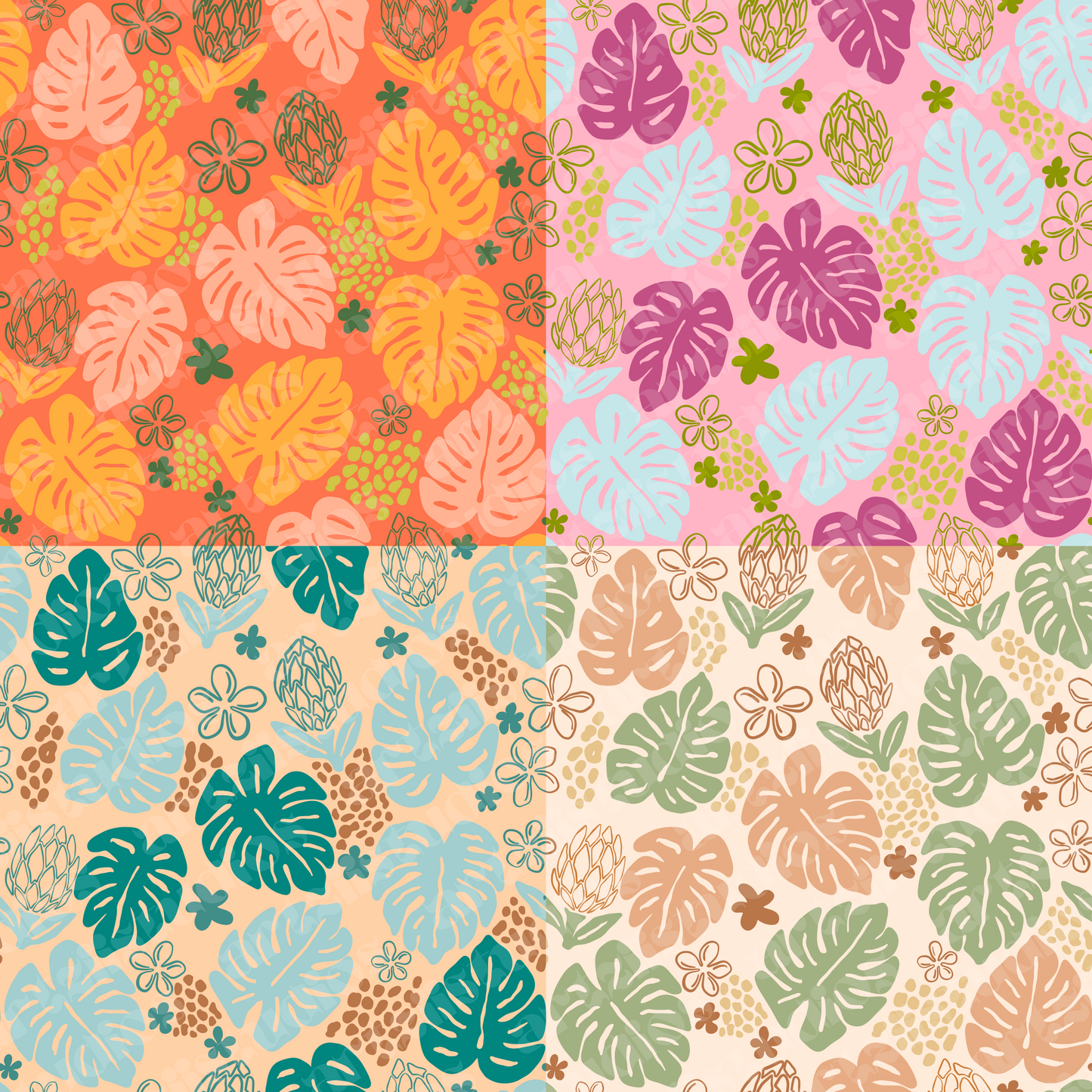 Island Bloomscape Surface Pattern