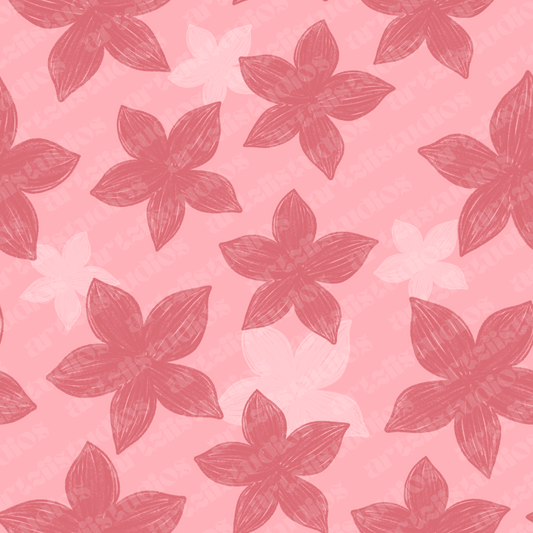 Sketch Plumeria Repeat Surface Pattern