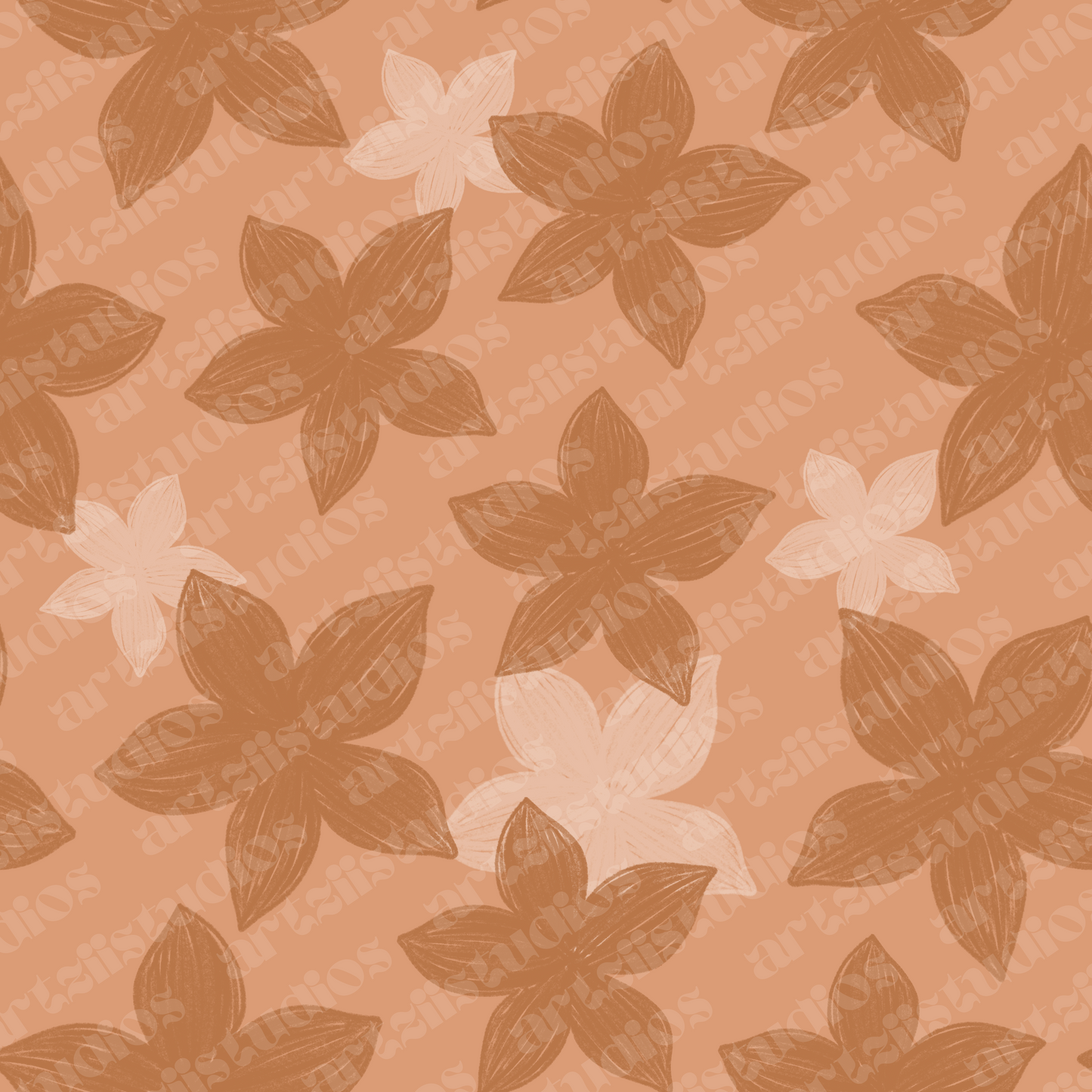 Sketch Plumeria Repeat Surface Pattern