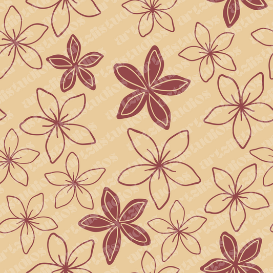 2 Tone Plumeria Repeat Surface Pattern