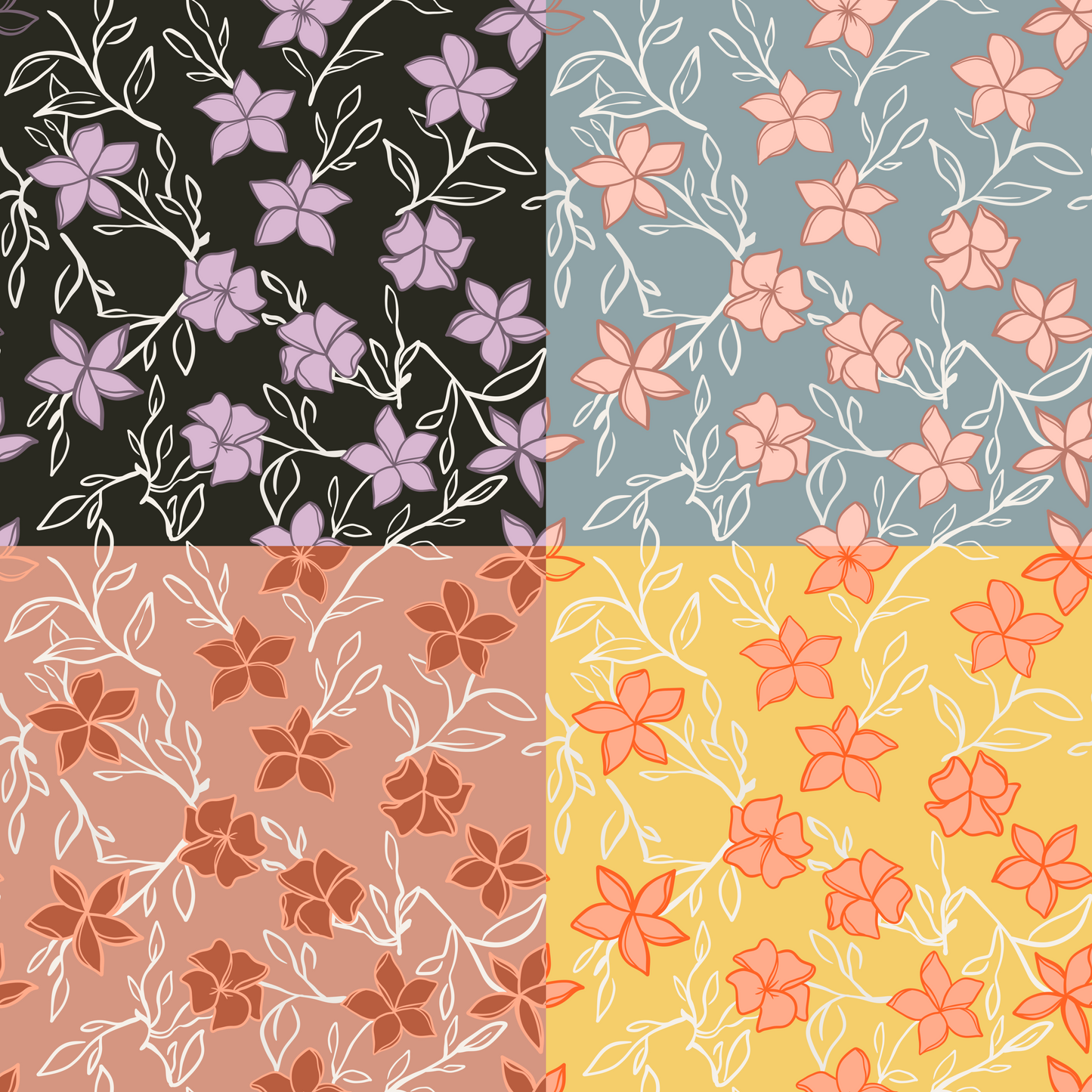 Summer Blossom Repeat Surface Pattern