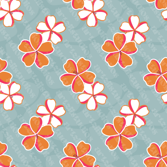 Dreamy Hibiscus Repeat Surface Pattern