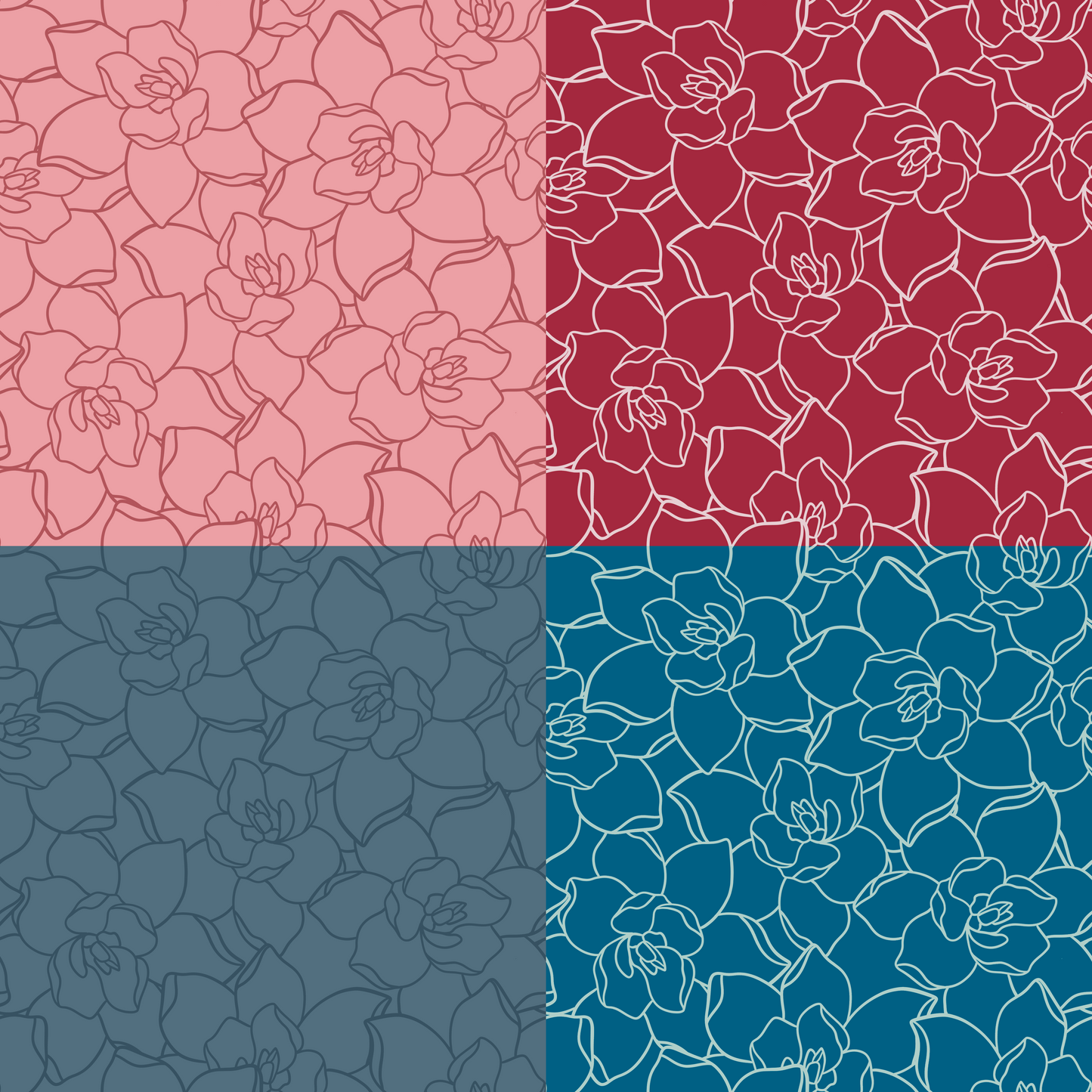 Buncha Gardenia’s Repeat Surface Pattern