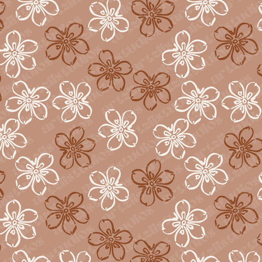 Retro Naupaka Repeat Surface Pattern