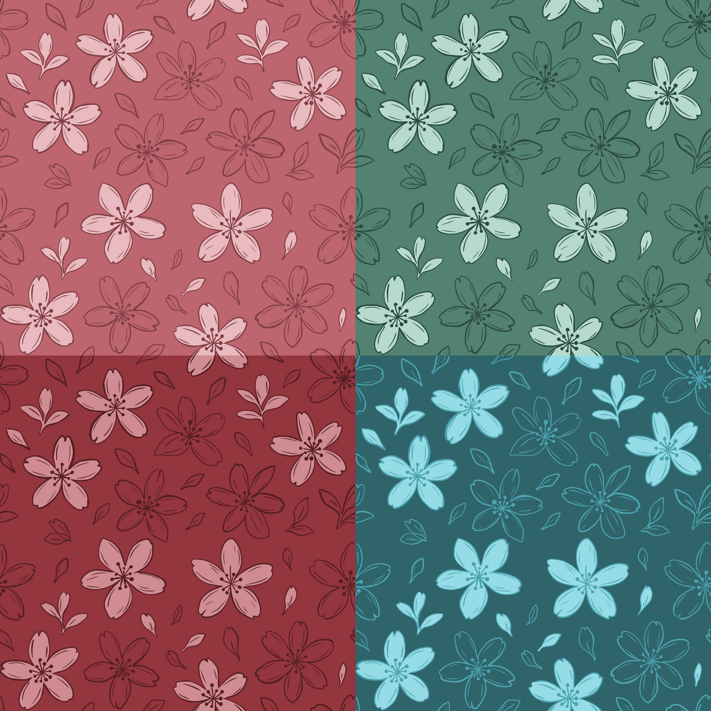2Tone Cherry Blossom Repeat Surface Pattern