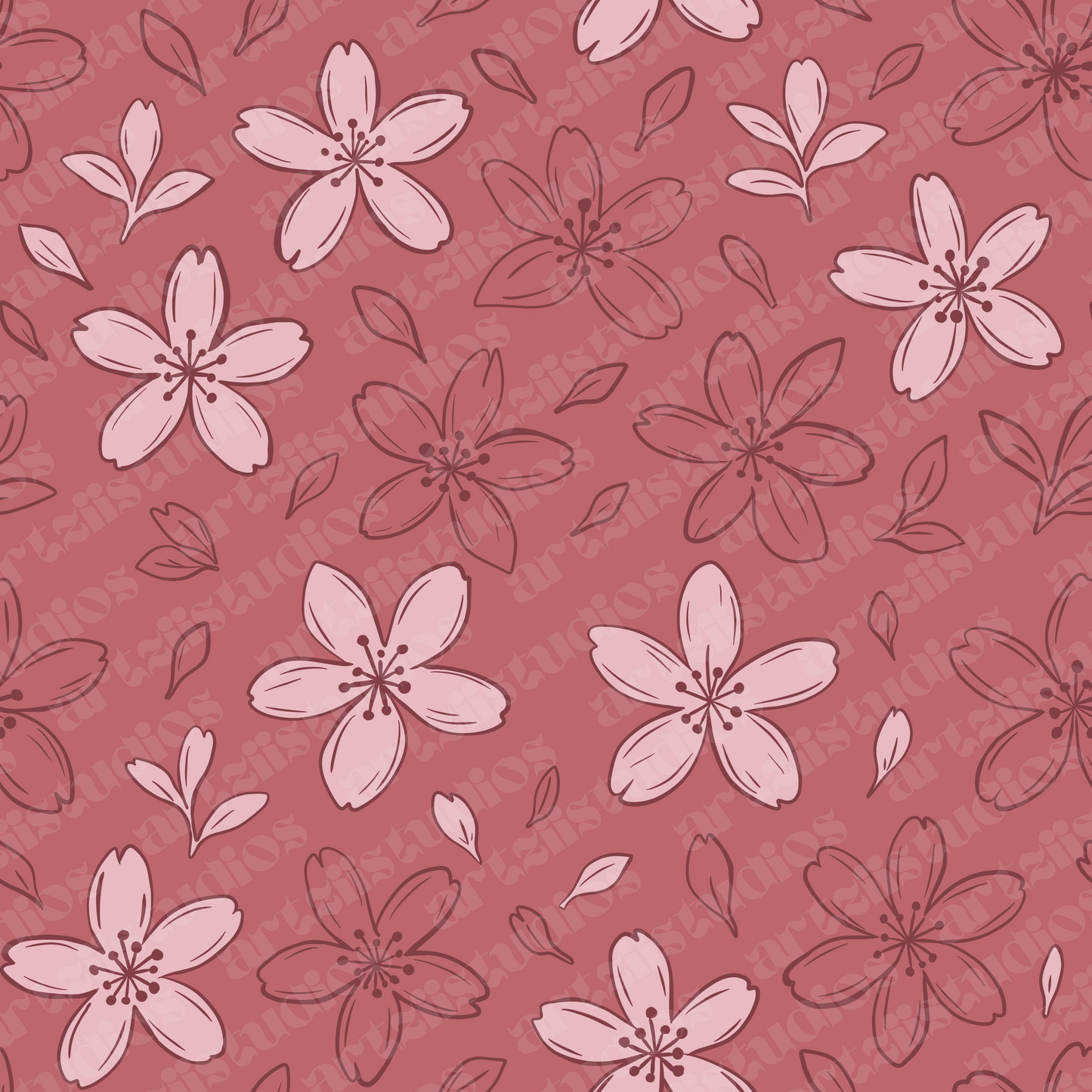 2Tone Cherry Blossom Repeat Surface Pattern