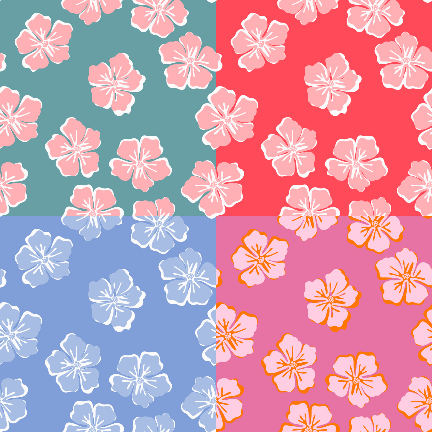 Baby Hibiscus Repeat Surface Pattern