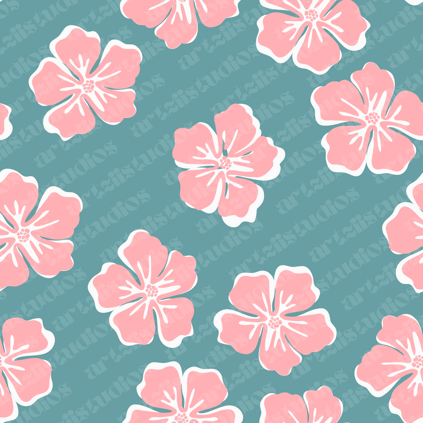 Baby Hibiscus Repeat Surface Pattern