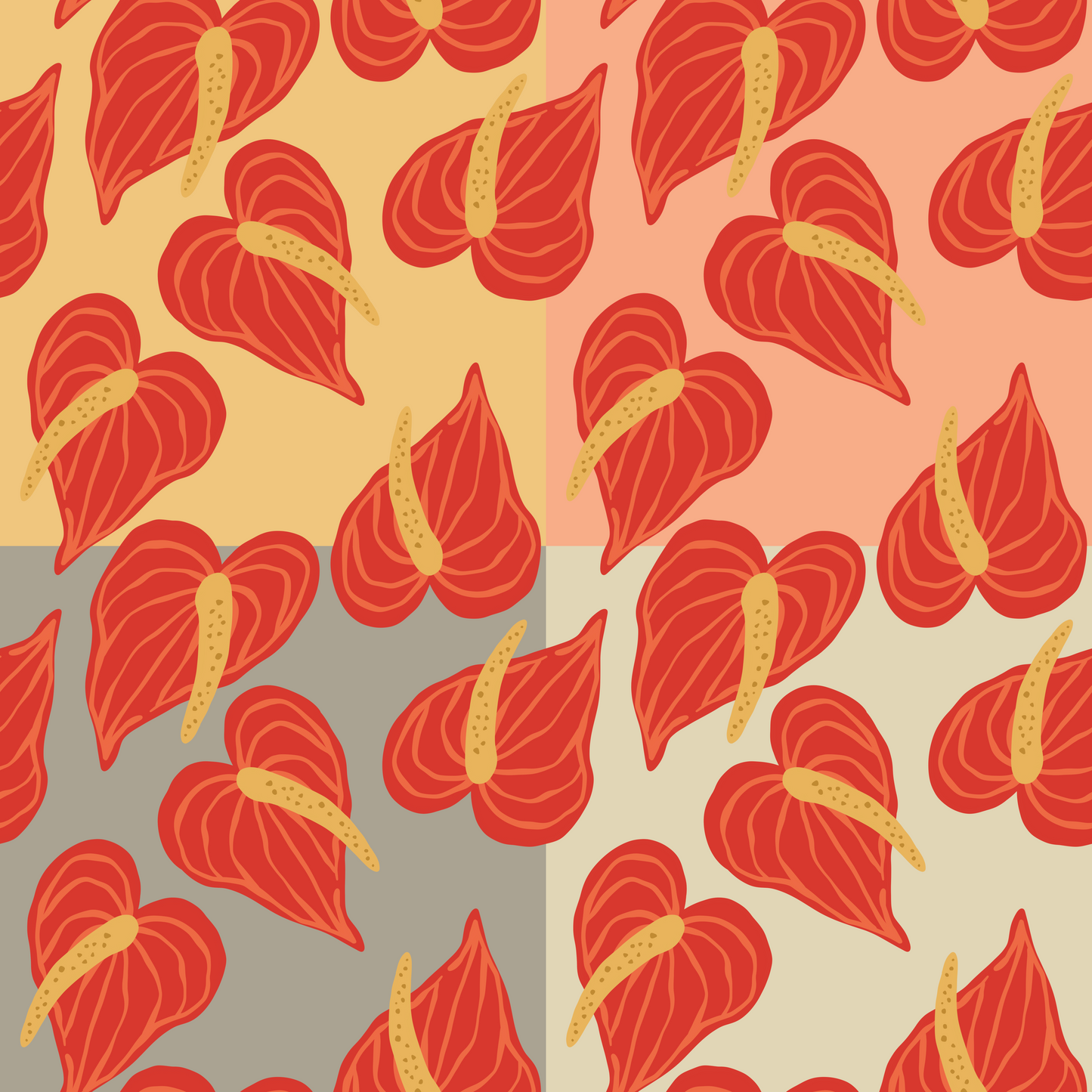 Colorful Anthurium Exclusive Pattern