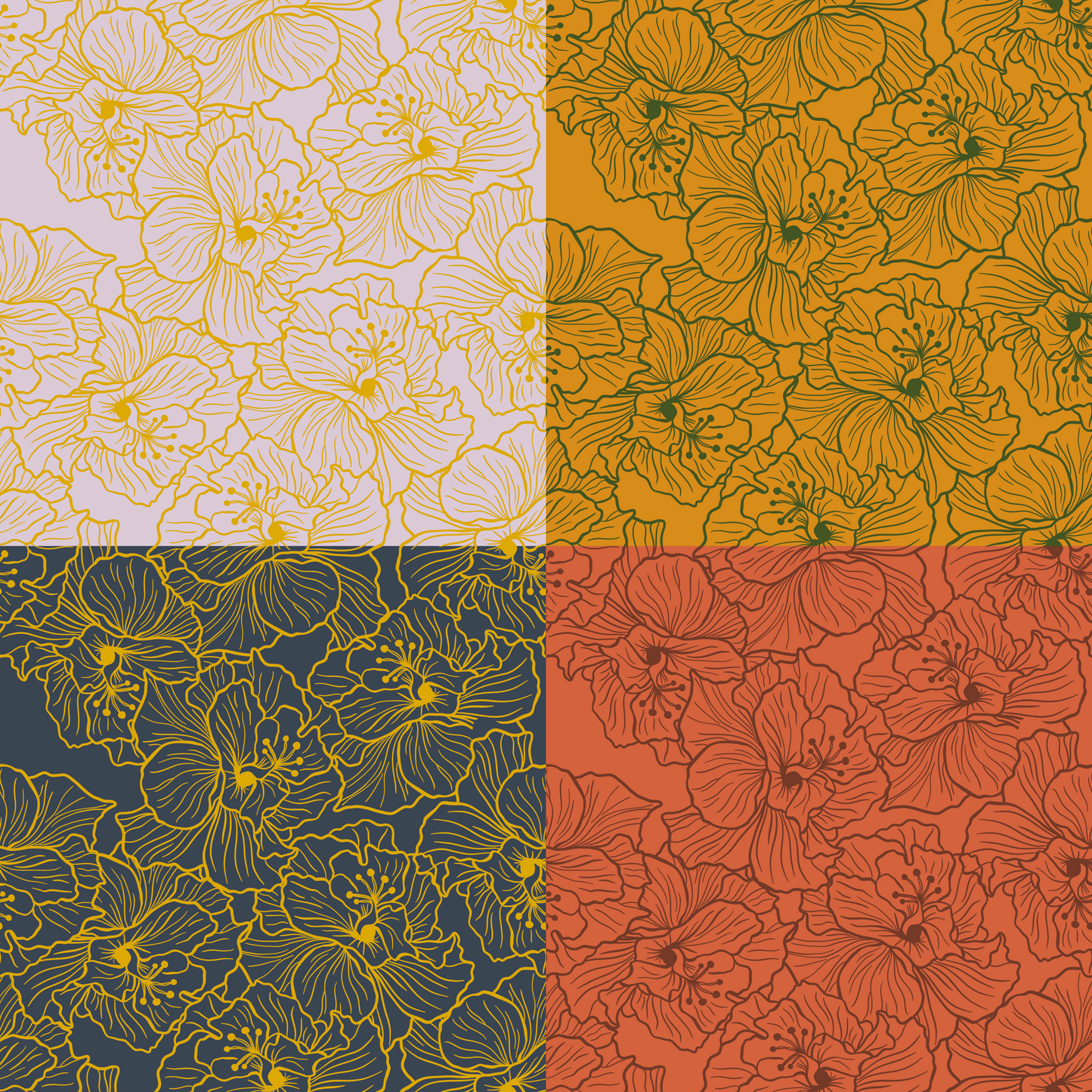Hibiscus Sunset Exclusive Pattern