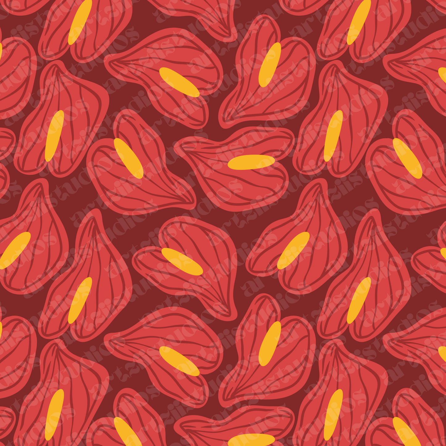 Anthurium Frenzy Repeat Surface Pattern