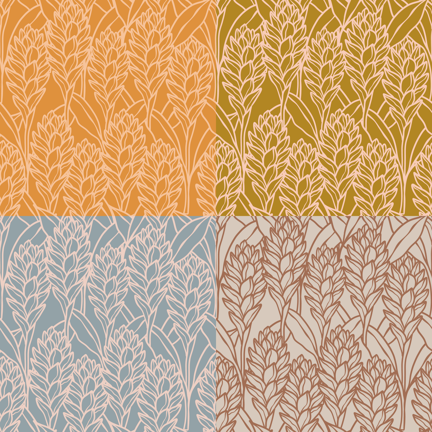 Buncha Red Ginger Repeat Surface Pattern