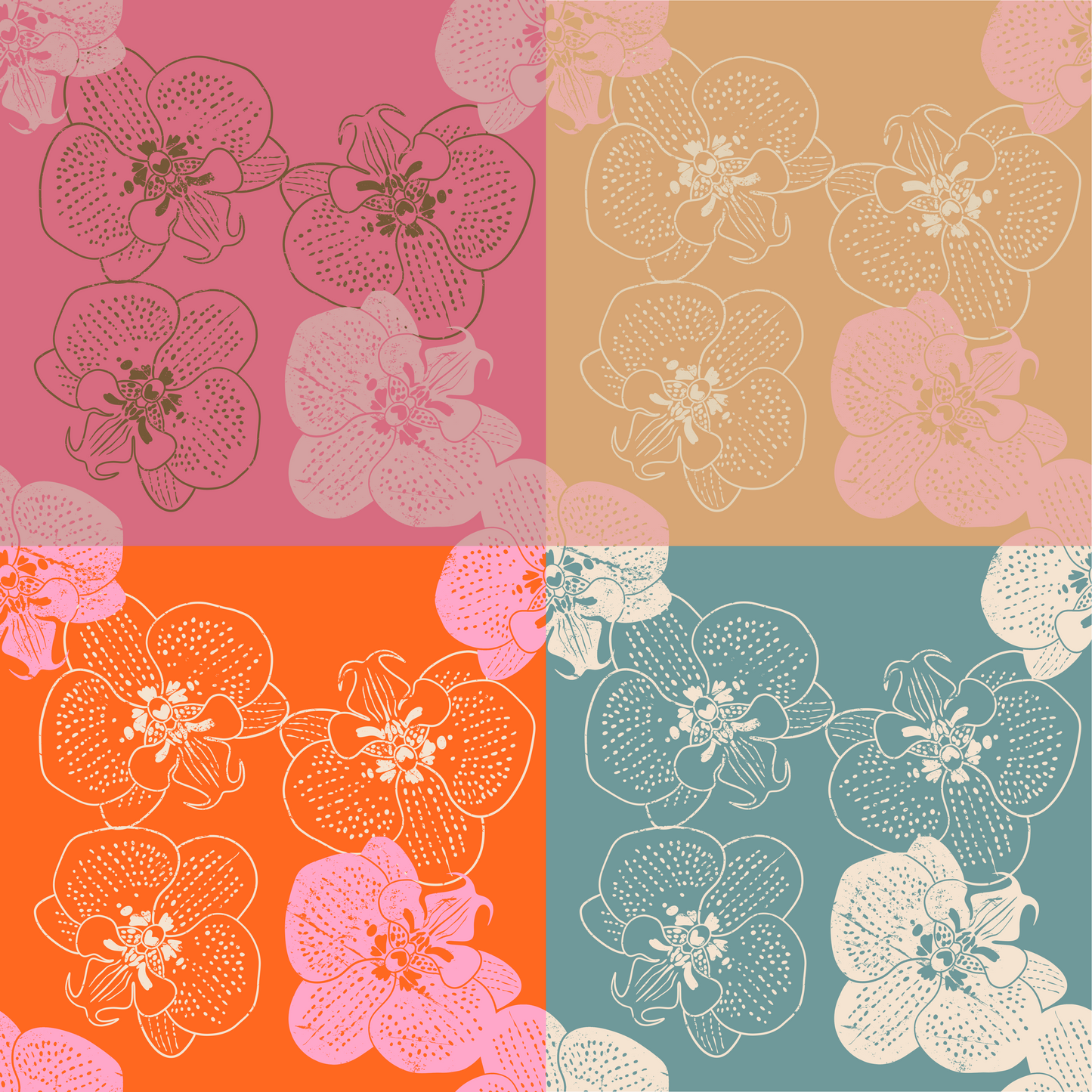 Vintage Orchid Repeat Surface Pattern