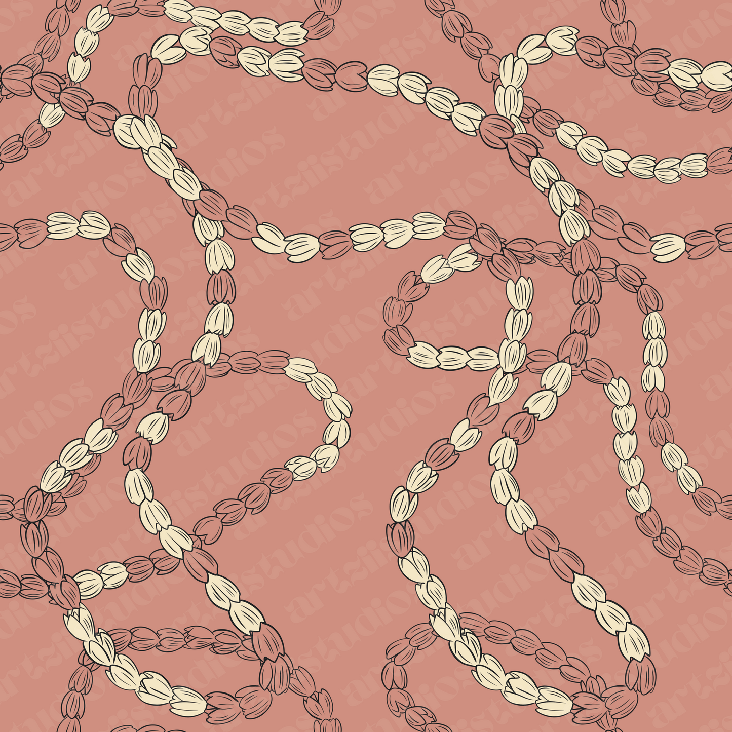 Pikake Lei Repeat Surface Pattern