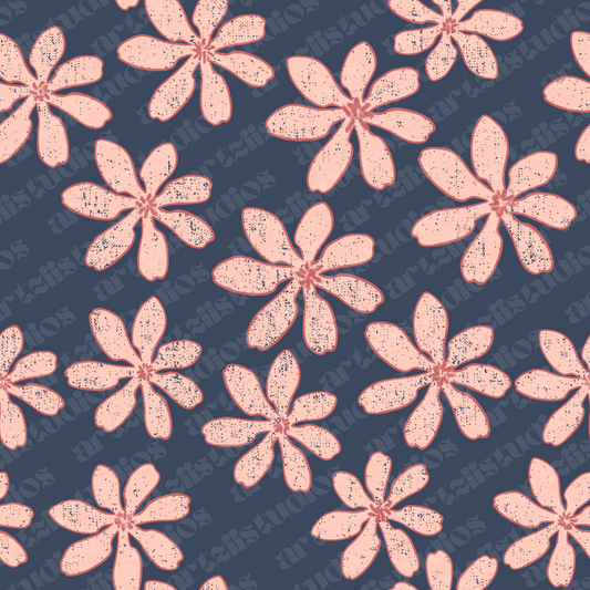Distressed Flower Repeat Surface Pattern