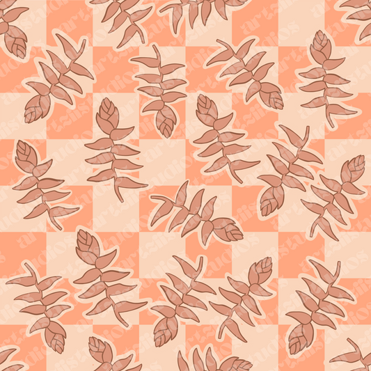 Checkered Heliconia Repeat Surface Pattern