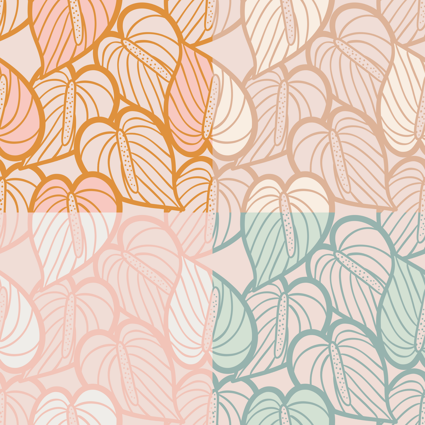 Buncha Anthuriums Repeat Surface Pattern
