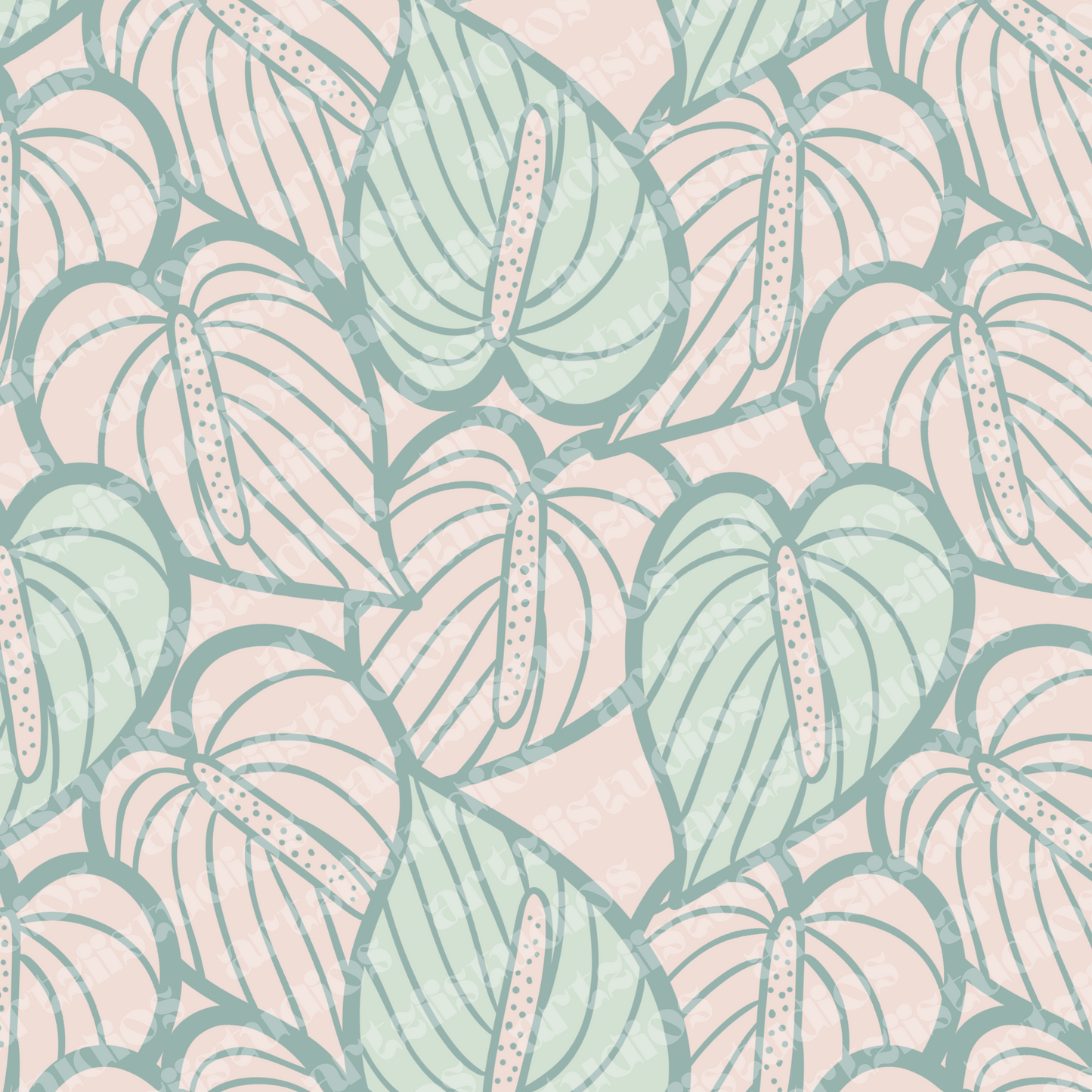 Buncha Anthuriums Repeat Surface Pattern