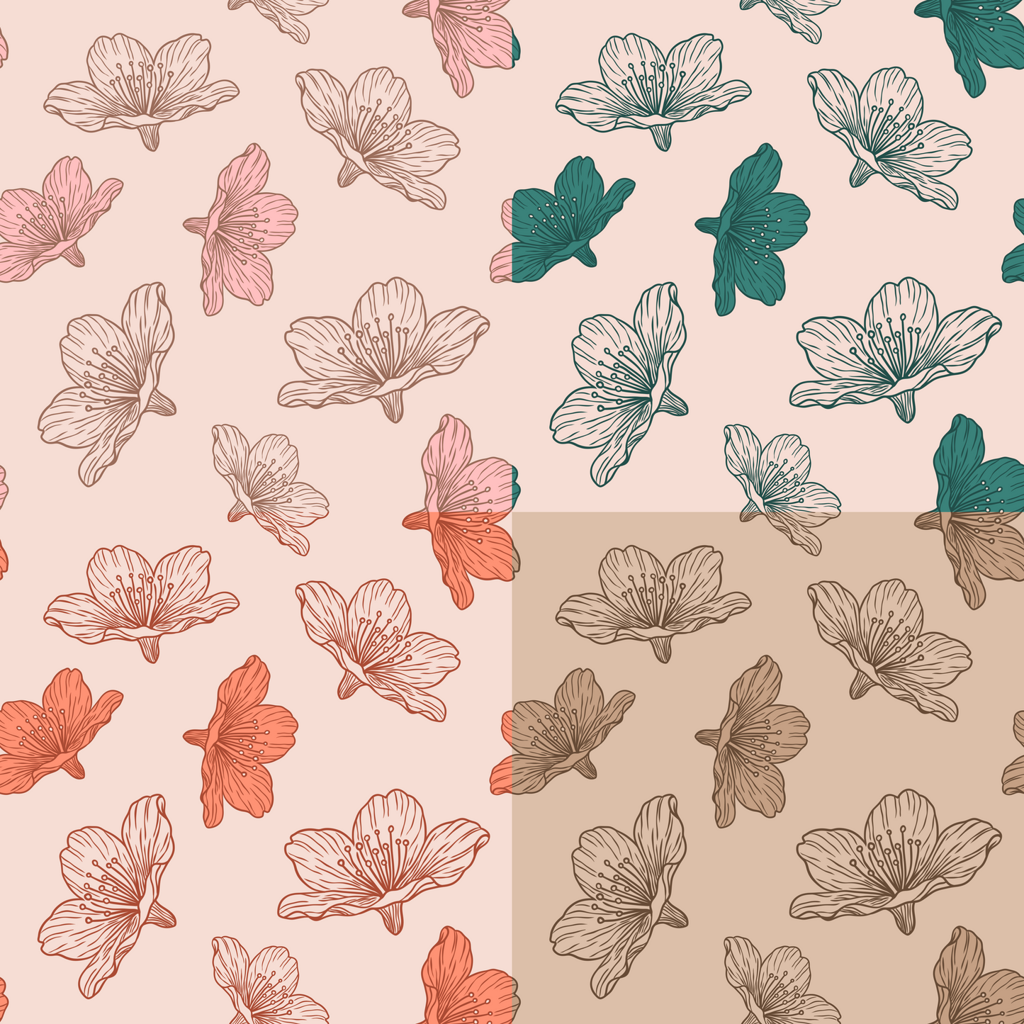 Cherry Blossom Repeat Surface Pattern
