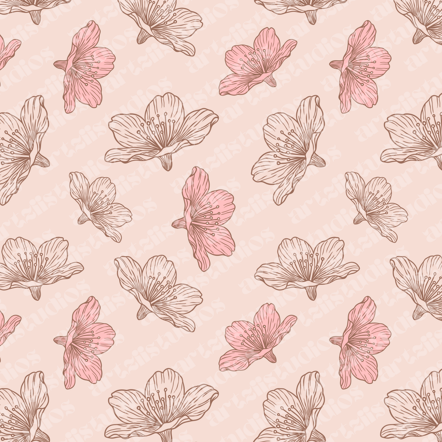 Cherry Blossom Repeat Surface Pattern
