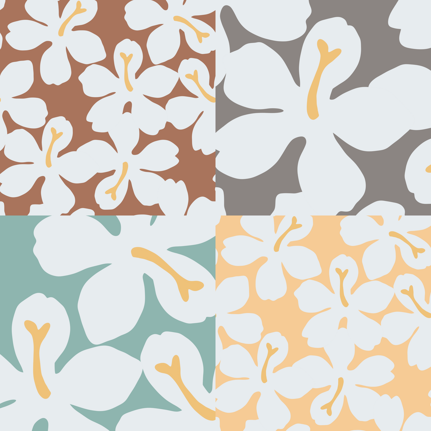 Pastel Hibiscus Repeat Surface Pattern