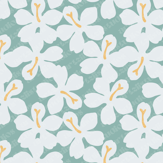 Pastel Hibiscus Repeat Surface Pattern