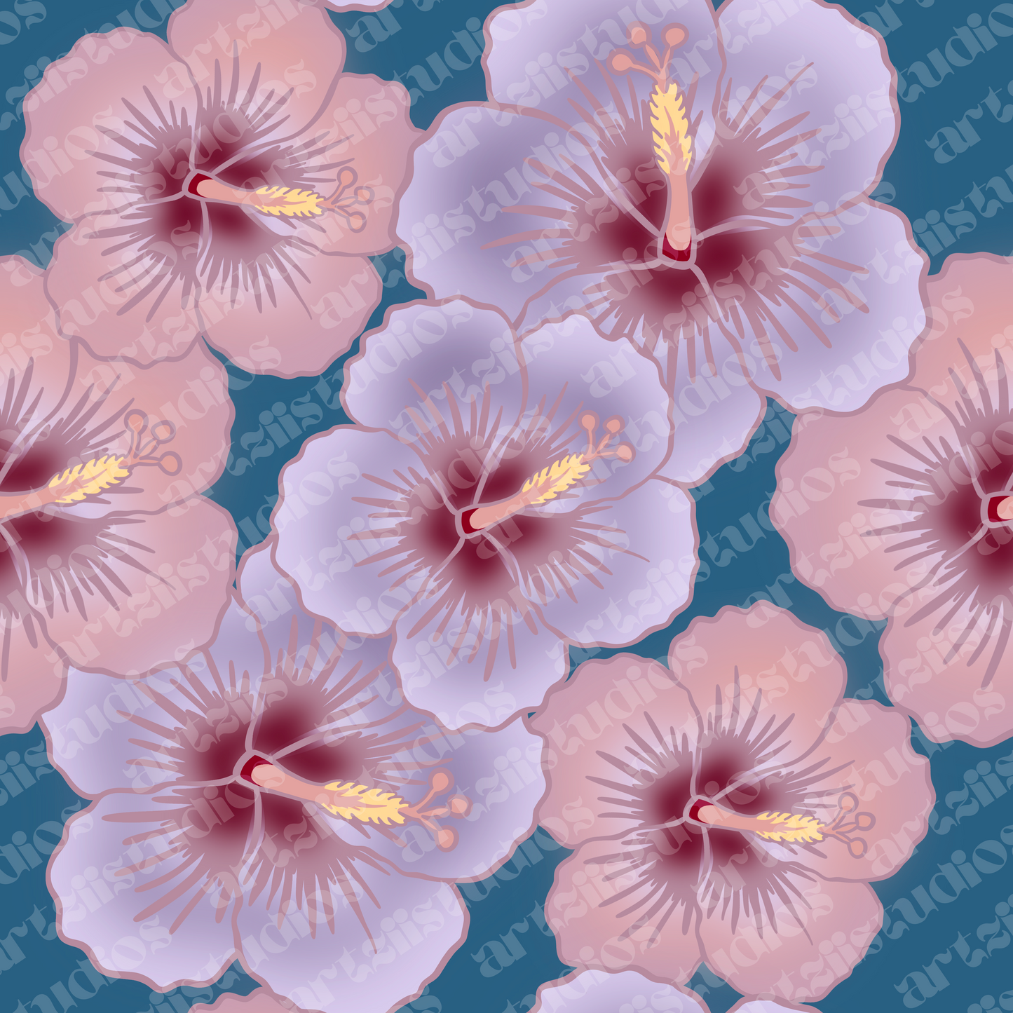Hibiscus Custom Repeat Surface Pattern for Shopmsnj