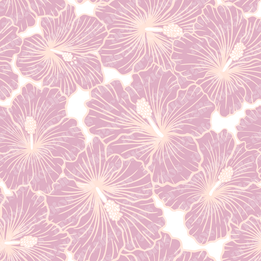Soft Hibiscus Repeat Surface Pattern