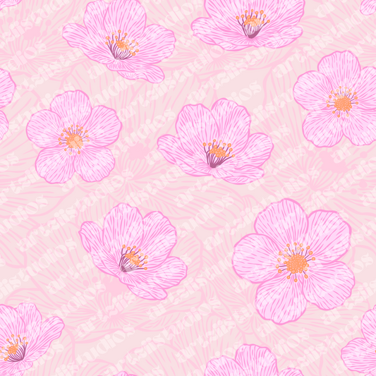Yoshino Cherry Flower Repeat Surface Pattern