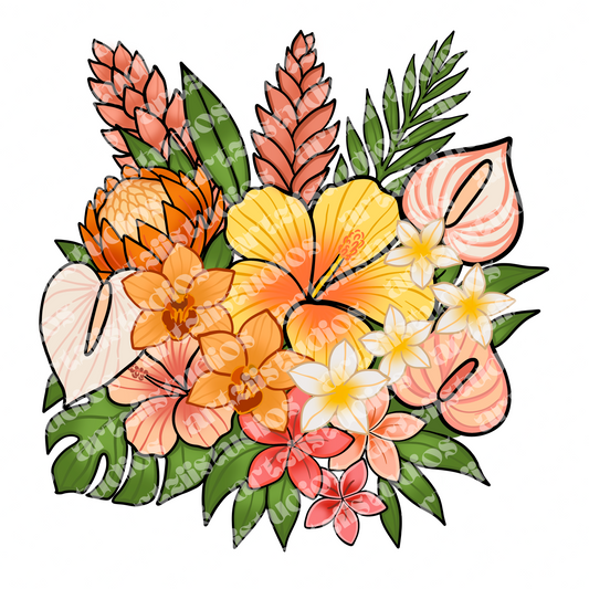 Tropical Bouquet Repeat Surface Pattern for Shopmsnj