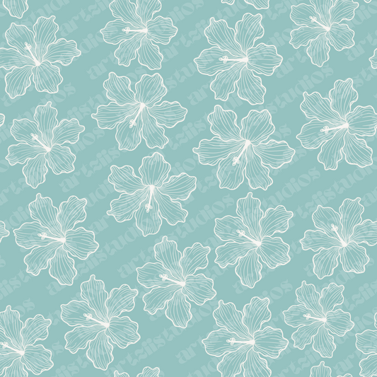 Hibiscus Breeze Repeat Surface Pattern
