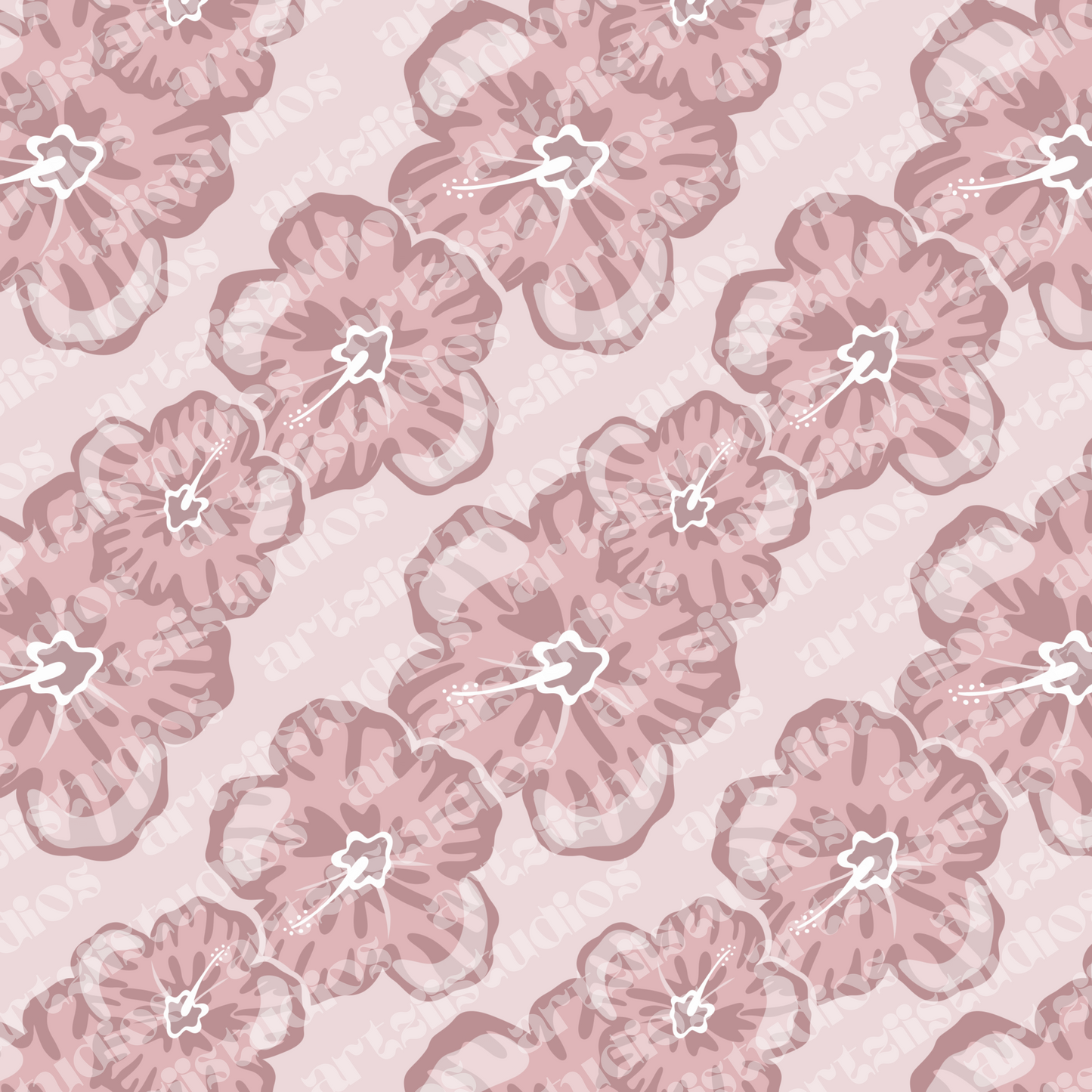 Hibiscus Muse Repeat Surface Pattern